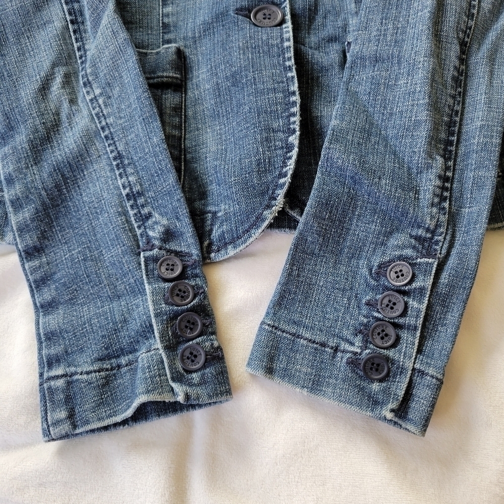 Juicy Couture Jeans Y2K denim 1 button blazer S - Picture 6 of 16